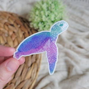 Turtle Sticker, Colorful Sticker, Animal Sticker, Sea life Sticker, Laptop Stickers, Water bottle Stickers, Waterproof Stickers