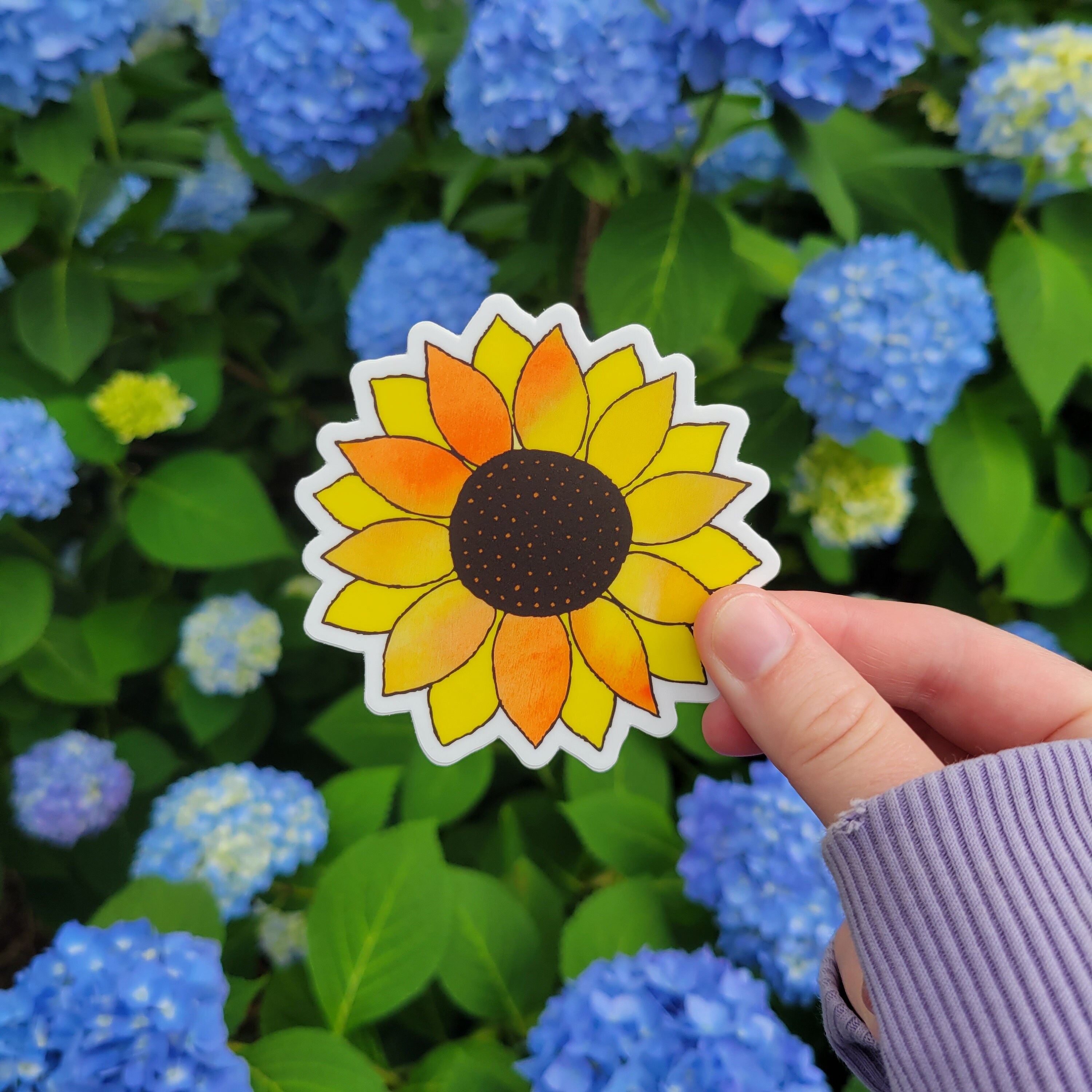 Sunflower Sticker: Waterproof Vinyl Sticker - Etsy