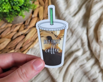 Adesivo de café gelado: decalque à prova d'água para laptop e garrafa d'água