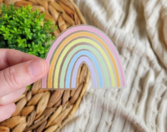 Pastel Rainbow Sticker, Clear Background Rainbow Sticker