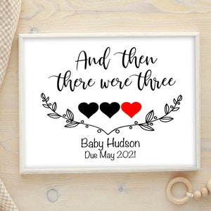 Pregnancy Announcement | And then there were three | First Baby Announcement | Social Media announcement | and then there were 3 | DIGITAL
