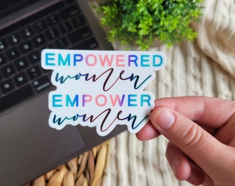 Adesivo in vinile "Empowered Women": decalcomania femminista per laptop