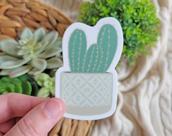Potted Cactus Sticker: Waterproof Vinyl Decal