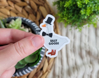 Silly goose sticker, Funny Sicker, Water bottle Stickers