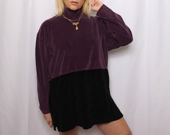 Oversized Velvety Mockneck Top