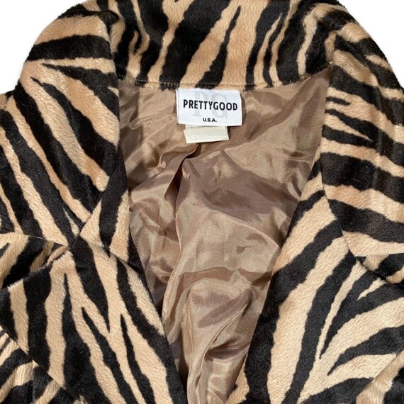 2000s Brown and Tan Zebra Print Statement Jacket - image 8