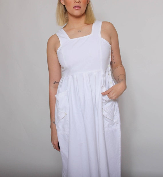 vintage white cotton summer dress
