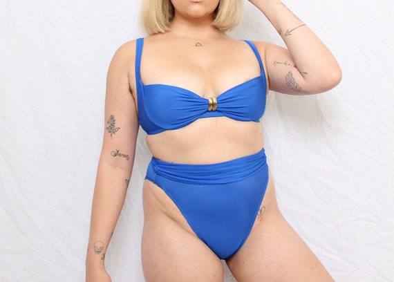 Royal Blue High Waisted Bikini Etsy