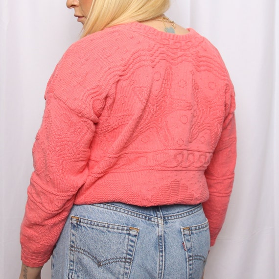 90s starfish and seashells cropped knit sweater - image 4