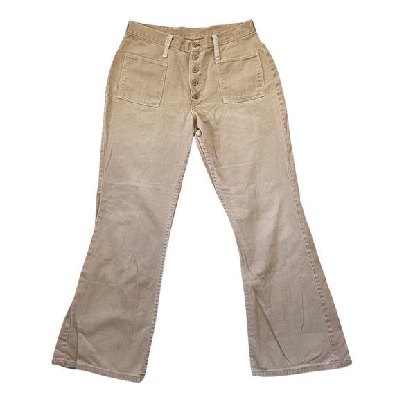 Vintage 70s Wrangler flare khaki colored flair tr… - image 5