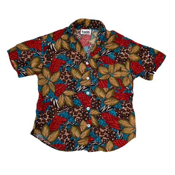 Vintage Mixed jungle print button up - image 5