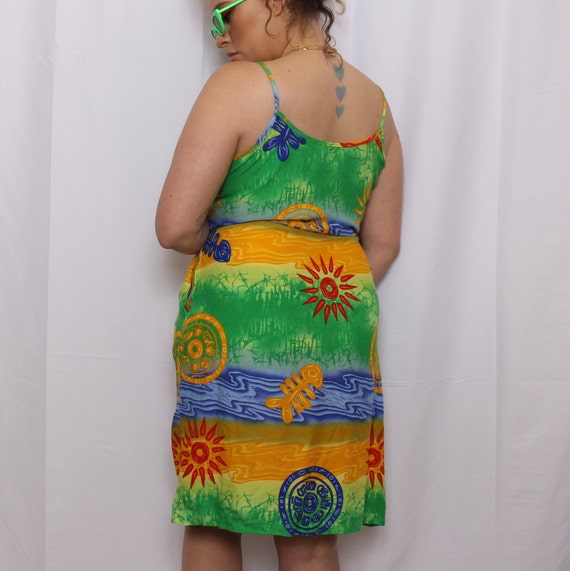 Tropical print spaghetti strap sundress - image 5