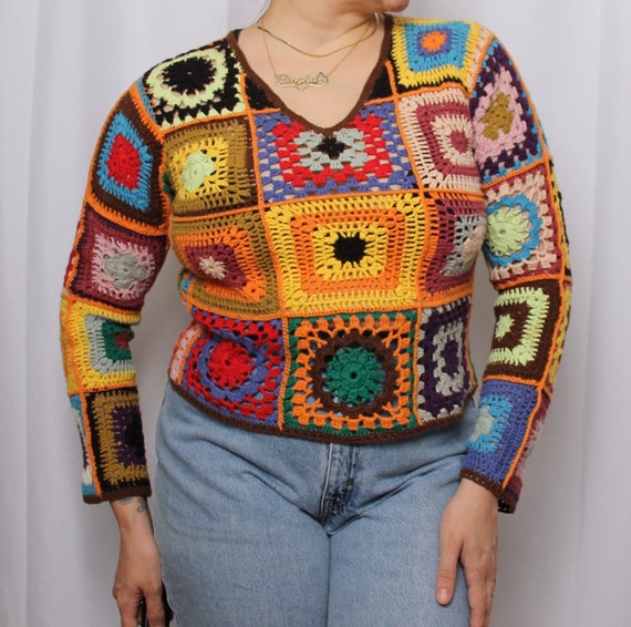 Vintage 90s Express Tricot Crochet Sweater - image 3