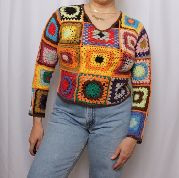 Vintage 90s Express Tricot Crochet Sweater - image 2