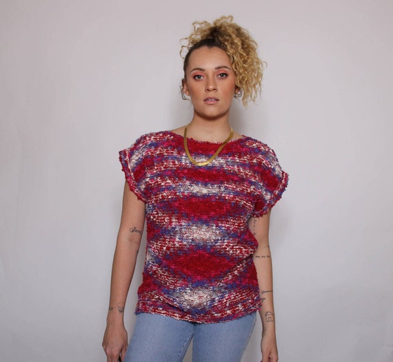 80s Knit Sweater Blouse - image 1