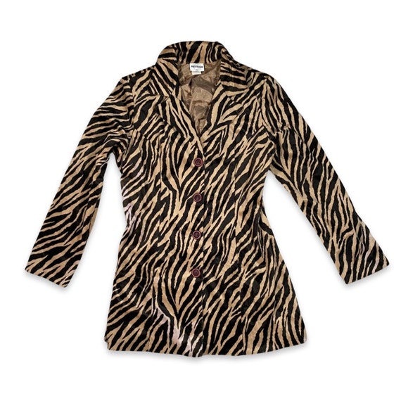 2000s Brown and Tan Zebra Print Statement Jacket - image 4