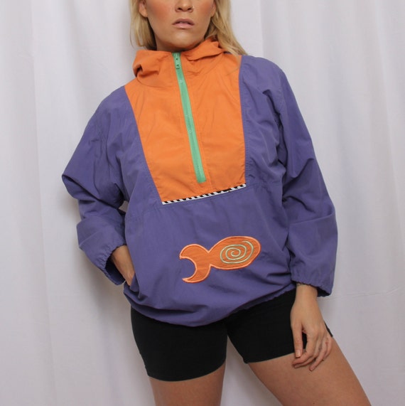 Vintage 90s L.L Bean Half Zip Color Block Windbre… - image 4