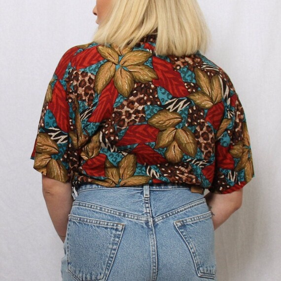 Vintage Mixed jungle print button up - image 3