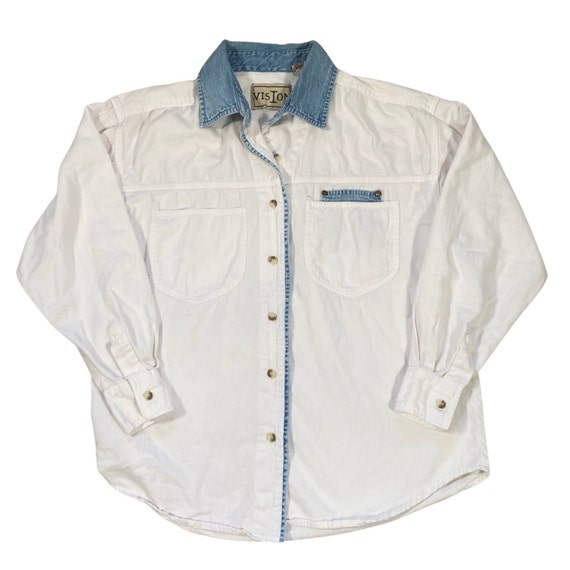 90s Colorblock Button up Shirt - image 4