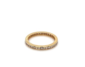 Ladies Petite 14k Yellow Gold Diamond Eternity Band 0.60ctw