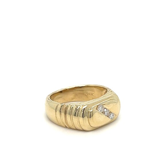 Men's Channel Set Band with 3 RBC Diamonds 14kt Yellow Gold View 2