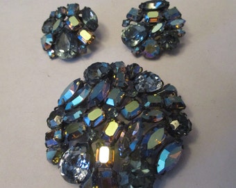 Vintage Brooch & clip Earring set