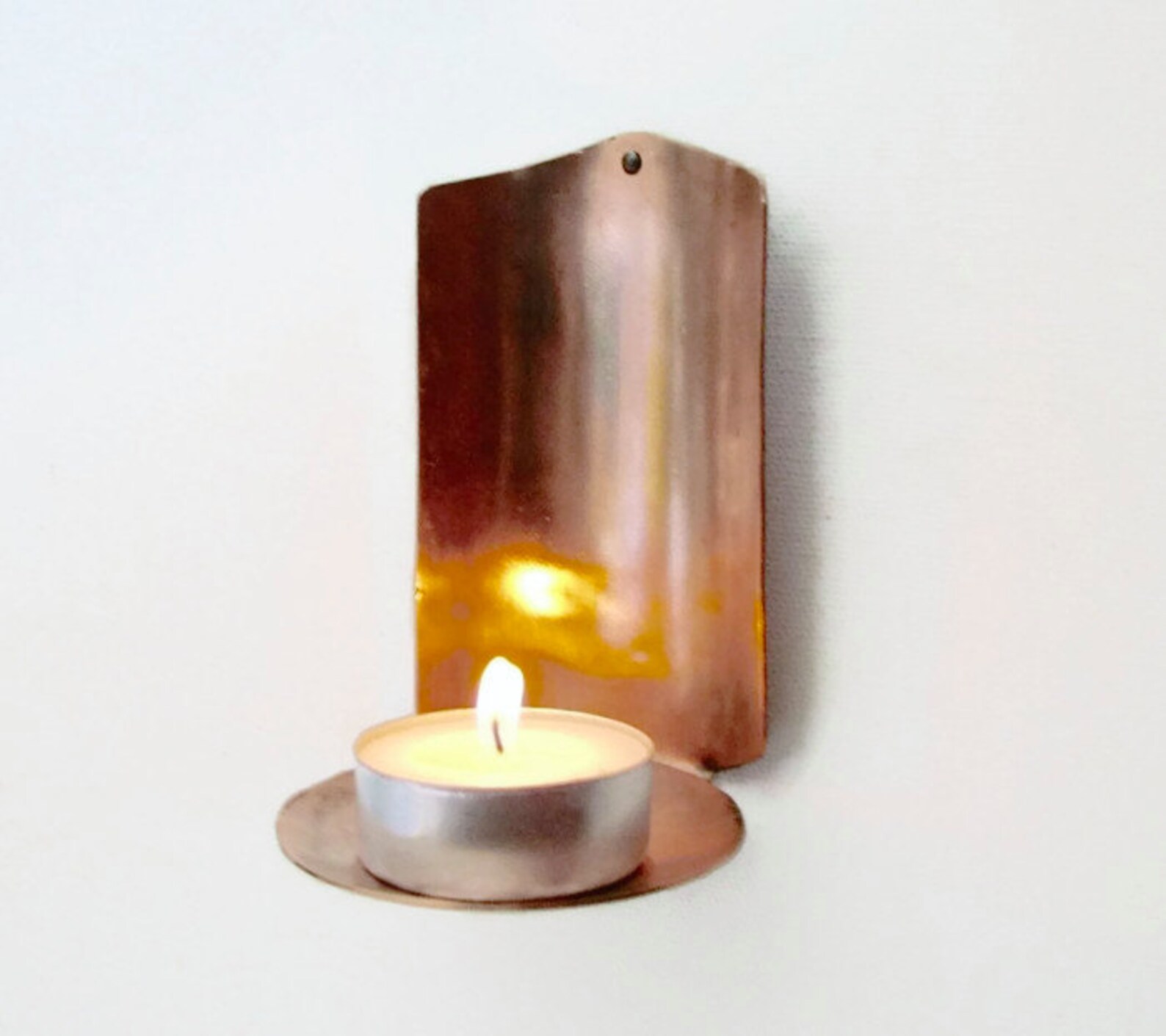 Copper Candle Holder Sconce Candle Holder Candle Reflector Etsy
