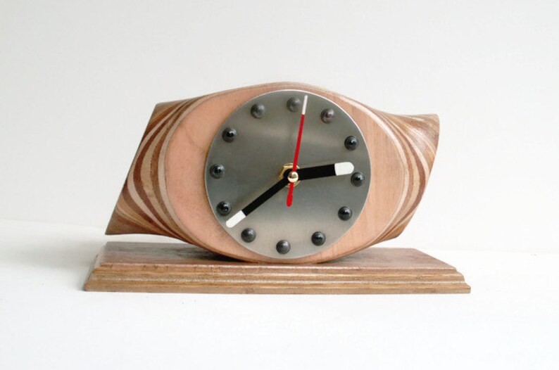 Propeller Clock Desk Aircraft Aviation Wooden Airplane Pilots Prop