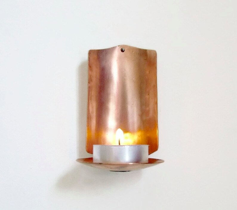 Copper Candle Holder Sconce Candle Holder Candle Reflector Etsy