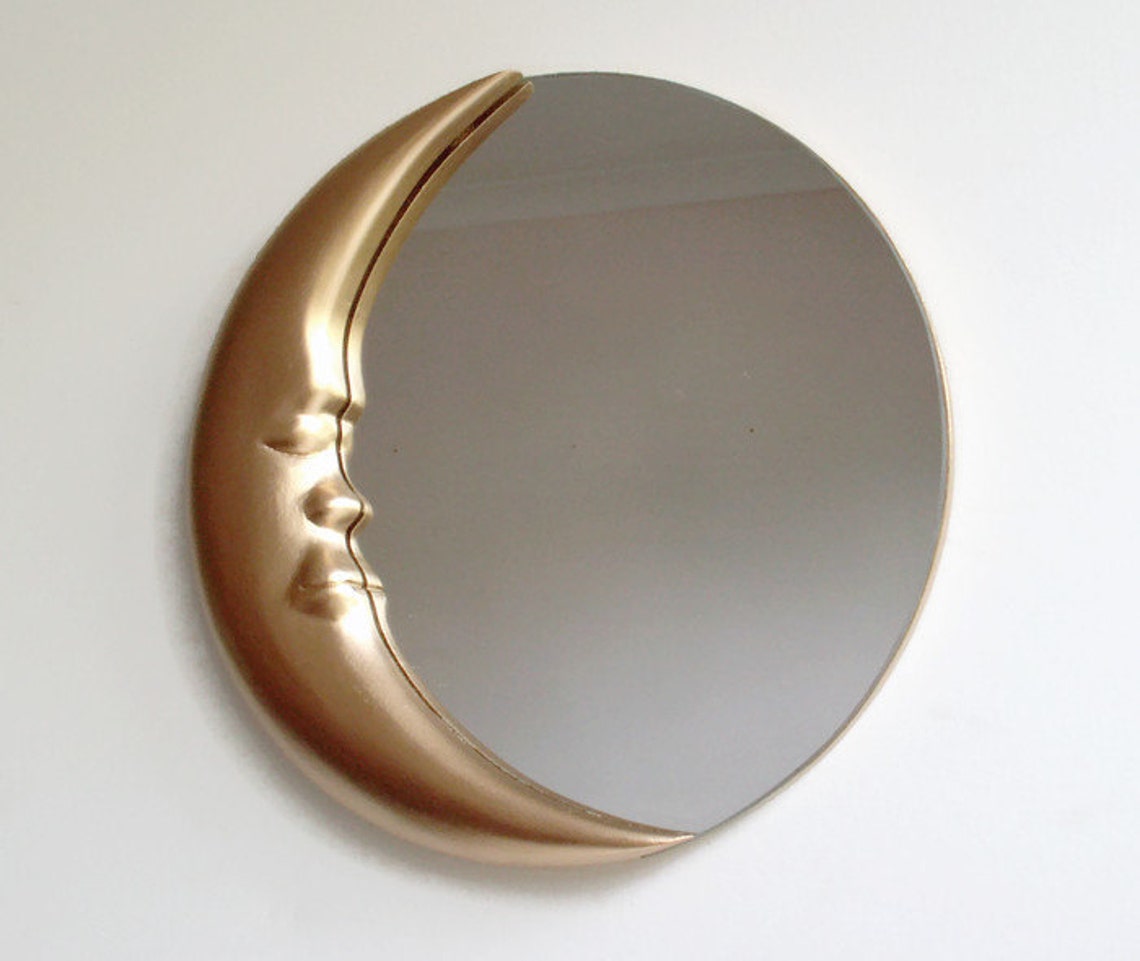 Man in the Moon Wall Mirror 12 Round Mirror Hand Etsy