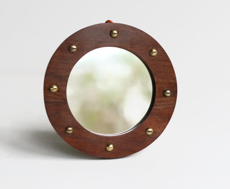 Porthole Mirror Gany Nautical Decor Decorative Wall Small Handmade Wood Frame Reclaimed Round