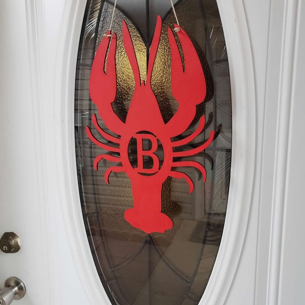 Crawfish door hanger with initial