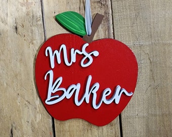 Teacher apple ornament.
