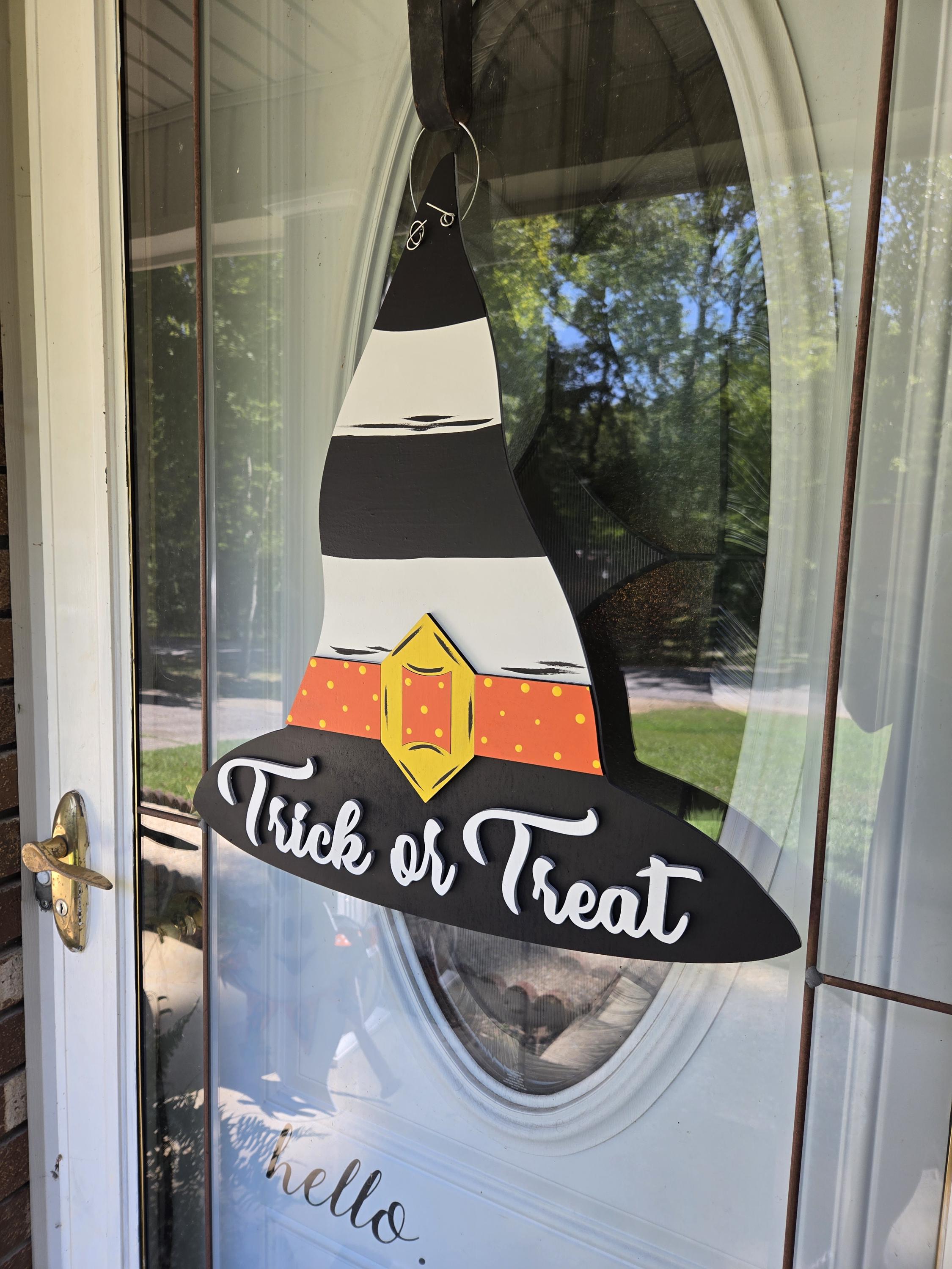 Witch Hat Door Hanger, Halloween Door Hanger - Etsy