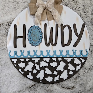 Howdy Door Hanger, Western Door Decor, Howdy Sign, Western Door Decor ...