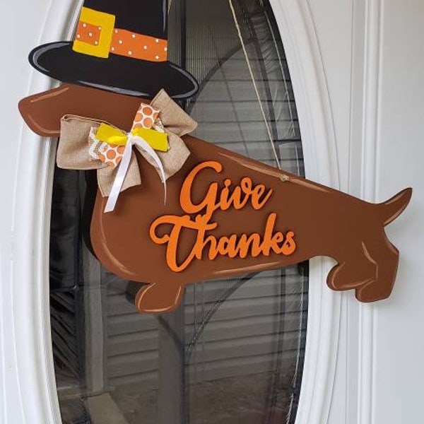 Thanksgiving weenie door hanger