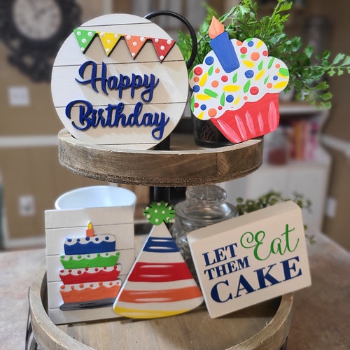 Birthday Tier Tray Decor Etsy