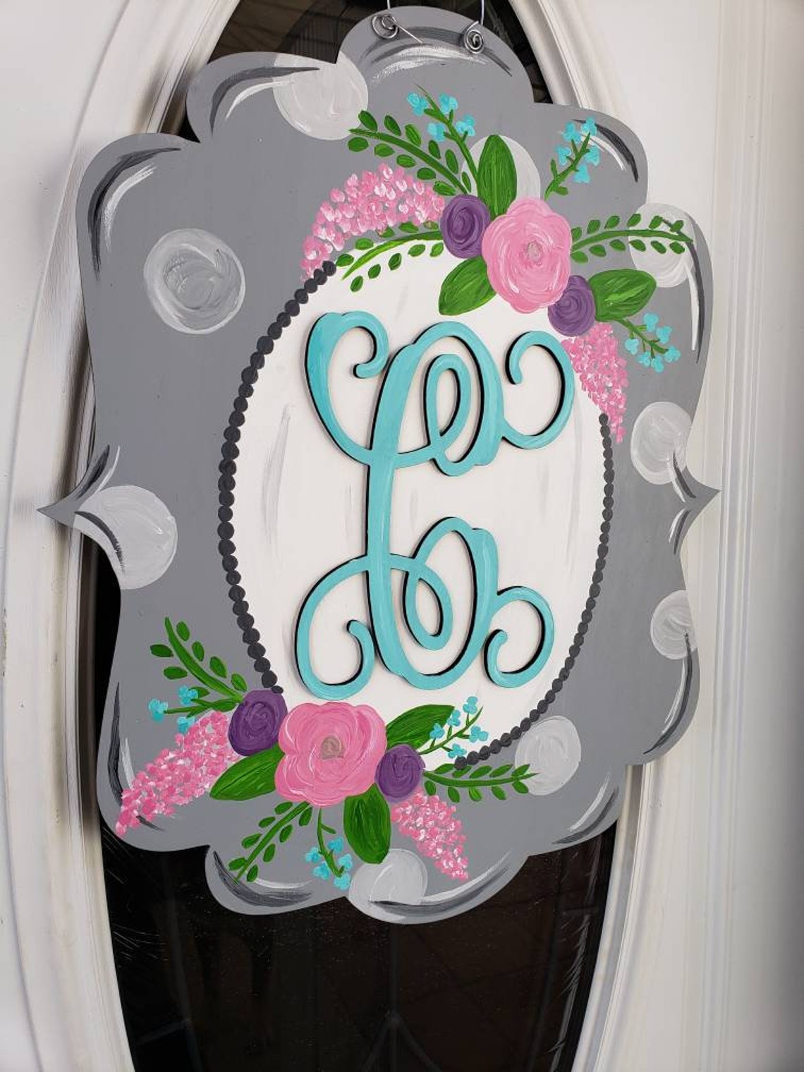 Initial Frame Door Hanger Etsy