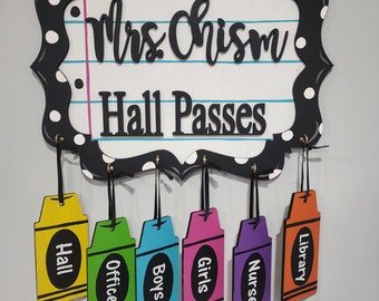 Teacher hall pass sign
