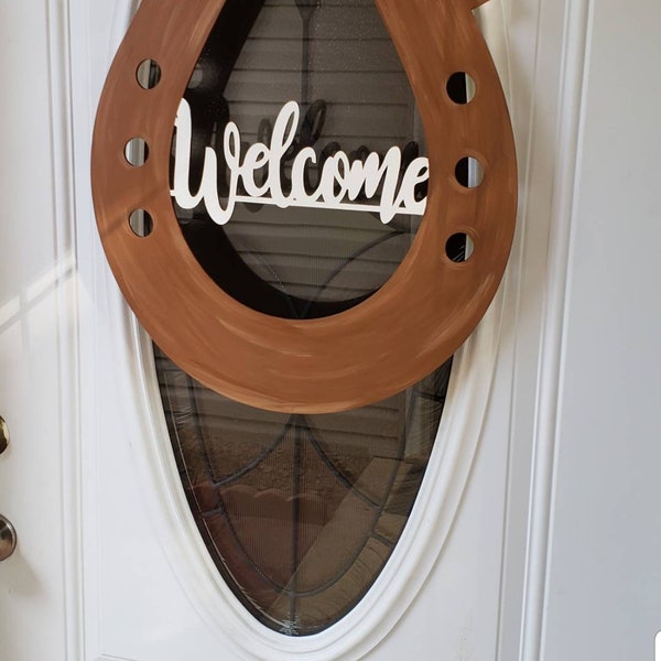 Horseshoe door hanger, lucky horseshoe, welcome door hanger