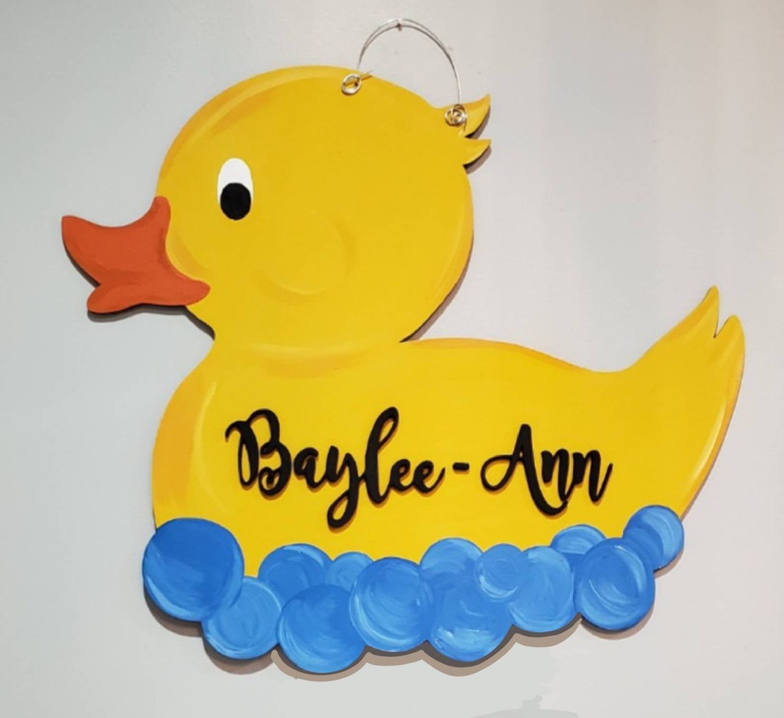 Rubber Duck Door Hanger Duck Door Hanger Duck Decor Rubber Etsy