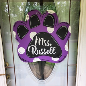 Paw print door hanger
