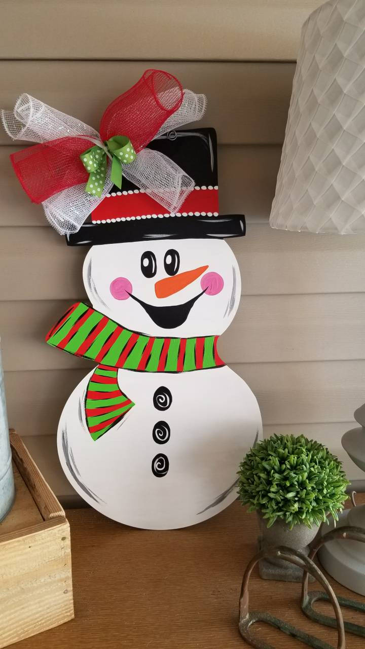 Snowman door hanger Etsy
