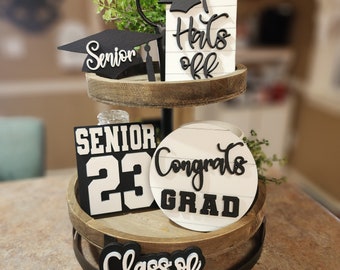 Graduation tier tray decor, graduation party decor, senior decor, class of 2024