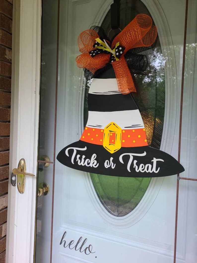 Witch Hat Door Hanger Halloween Door Hanger Etsy