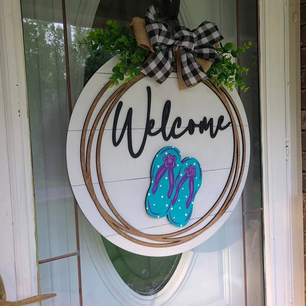 Interchangeable shiplap welcome sign, welcome sign, Interchangeable door hanger