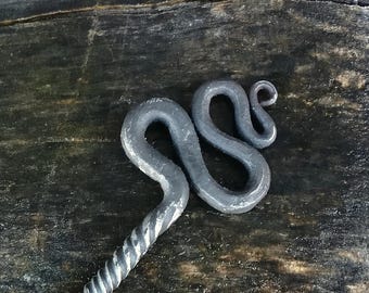 Handforged hairpin, Blacksmith hairpin