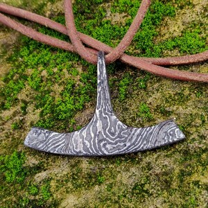 Hammer pendant hanforged laminated steel, Mjolnir, Ukonvasara