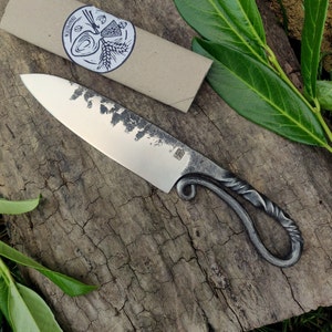 Forged blaksmith chef knife, kitchen knife, Farmhouse knife