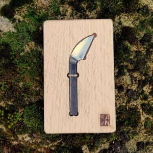 Chip carving blade 25 degrees tilted, fine wood carving blade, Small carving knife, Fresh wood carving, Handforged, Handcarving, Sloyd